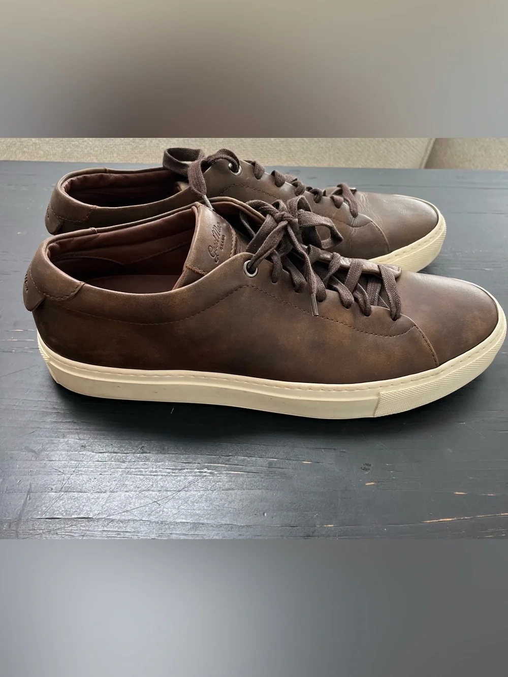 Good Man Brand Edge Court Italian Leather Sneakers Brown Men's. Size 9